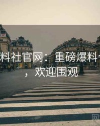 0492. 黑料社官网：重磅爆料合集盘点，欢迎围观