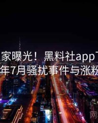 0632. 独家曝光！黑料社app下载官网2019年7月骚扰事件与涨粉逻辑