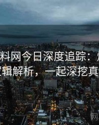 0314. 黑料网今日深度追踪：爆料合集逻辑解析，一起深挖真相